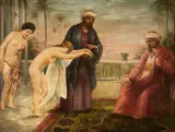 Ottó Lunyáki, The Slave Market, oil on board