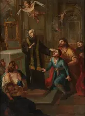 Spanish School, Charity of Saint Thomas of Villanueva, oil on canvas