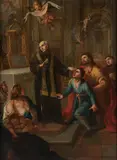Spanish School, Charity of Saint Thomas of Villanueva, oil on canvas