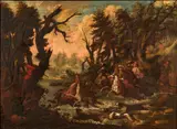 Western European School, The Deer Hunt, oil on canvas