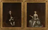 Anglo & American School, A Set of Four Portraits of Three Women and a Man Seated in Quiet Interiors, oil on canvas