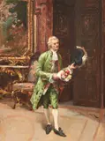 Henry Victor Lesur, The Gentleman Caller, oil on panel