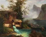 Franz Steinfeld, Alte Mühle am See (Old Mill by the Lake), oil on linen