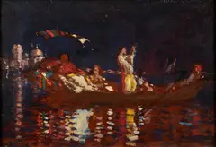 Venetian Gondola at Night by Félix Ziem, oil on panel, sold Jul 2024