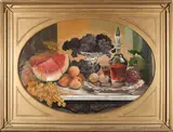 Francis Sinnett, Still Life with Fruit, oil on canvas