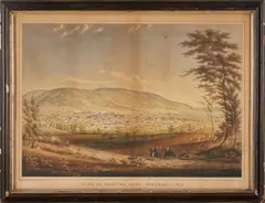 Henry Walton, View of Painted Post, Steuben Co. N.Y. from the North Side, 1850., Hand-colored lithograph on paper, mounted in later glazed frame