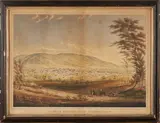 Henry Walton, View of Painted Post, Steuben Co. N.Y. from the North Side, 1850., Hand-colored lithograph on paper, mounted in later glazed frame