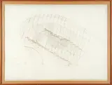 Victor Newsome, Woman in Bath, pencil, ink, and crayon on paper