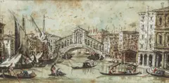 Giacomo Guardi, 'Veduta del Ponte di Rialto'; and 'Ponte di Rialto', Venice, two of a set, gouache and watercolour on paper
