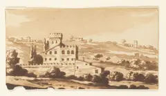 Jacob van der Ulft, Buildings near the Acqua Acetosa, Roman Campagna, pen and brown ink and wash