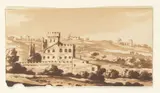 Jacob van der Ulft, Buildings near the Acqua Acetosa, Roman Campagna, pen and brown ink and wash