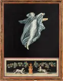 Michelangelo Maestri, Allegorical figures from Roman frescoes, three of a set, gouache on paper, probably over etched outlines