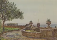 Ernest Arthur Rowe, Villa Aldobrandini, Frascati, watercolour