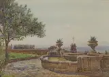 Ernest Arthur Rowe, Villa Aldobrandini, Frascati, watercolour