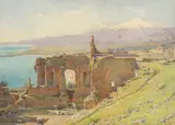 Ernest Arthur Rowe, Taormina, watercolour