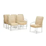 Lion In Frost, Set of Six Armchairs, acrylic, upholstery, each incised 'Lion in frost' on back leg