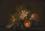 Italian School, A still life of peaches, grapes, and other fruit, oil on canvas