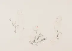 Fay Ku, Parrots; Fish sticks; Birdfight; Untitled; Sea bed (five works), unsigned