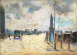 Lesser Ury, Blick über die London Bridge, 1926, Pastell auf Pappe
