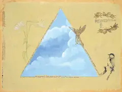Paul Thek, Ohne Titel. (Nach) 1972, Gouache, Farbkreiden und Papiercollage auf Zeitungspapier