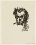 Max Beckmann, Kleines Selbstbildnis, 1913, Kaltnadel auf Van-Gelder-Zonen-Bütten (Wasserzeichen: Signet „Lilienwappen über VGZ“)