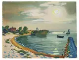 Max Pechstein, Morgen am Haff (Nidden), 1939, Deckfarbe auf Velin (Wasserzeichen: P M Fabriano)