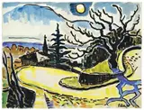 Serpentine by Karl Schmidt-Rottluff, 1949, Aquarell und Tuschpinsel auf Bütten, sold May 2011