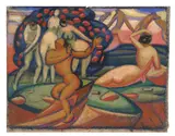 Max Ackermann, Ohne Titel (Tanzszene), 1914, Tempera und Farbkreiden auf leichtem Karton