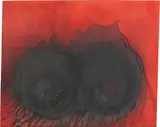 Otto Piene, Dark Eye, 1978, Feuergouache auf Leinwand