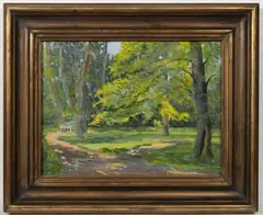 Josef Bohuslav Foerster, In a Park, 1933, oil on wood