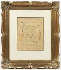 Max Švabinský, Draft of a Poster for Josef Mánes Exhibition, 1920, mixed media, paper