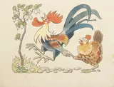 Ondřej Sekora, A Tale of Rooster and Hen, 1940s, indian ink, watercolour, paper