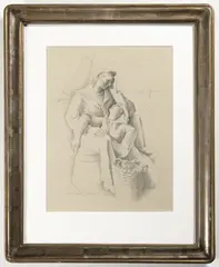 Ivo Režek, Lovers Near Water, 1920s, pencil, paper