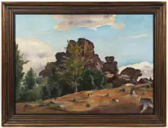 Vincenc Beneš, Petrified Castle Near Svratka River, 1920s, oil on canvas