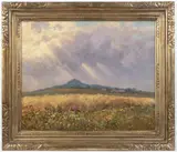 Karel Langer, Summer Landscape with Clouds, 20th century, oil on canvas