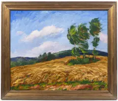 Otto Matoušek, Field in a Wind, 1930s, oil on canvas
