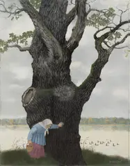 Milada Marešová, Near an Old Oak, 1930s, oil on canvas
