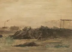 Kamil Lhoták, High Mountains in the Suburbs, 1957, tempera, cardboard