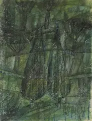 Zdeněk Sklenář, San Gimignano, 1957, pencil, watercolour, paper