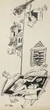 Adolf Born, Rescue of a Painter, 1960, indian ink, paper