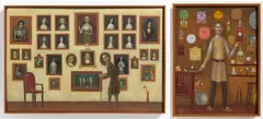 Jindřich Ulrich, At the Clockmaker's - the Old Bachelor's Gallery, 1976-1977, oil on plywood