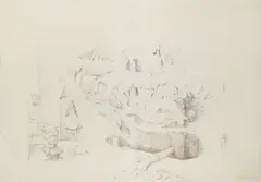 Milan Ressel, Ghost Town, 1977, pencil, coloured pencil, paper