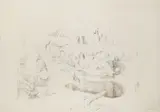 Milan Ressel, Ghost Town, 1977, pencil, coloured pencil, paper