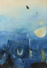Jan Souček, Night City, 1983, oil on canvas