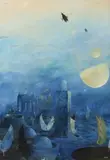 Jan Souček, Night City, 1983, oil on canvas