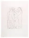 Pablo Picasso, Deux Hommes sculptes (from La Suite Vollard), Etching on Montval paper with Vollard watermark