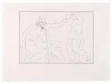 Pablo Picasso, Deux Sculpteurs devant une Statue (from La Suite Vollard), Etching on Montval paper with Vollard watermark