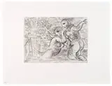 Pablo Picasso, Les Baigneuses surprises (from La Suite Vollard), Etching and drypoint on Montval paper with Picasso watermark