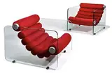 Fabio Lenci, Hyaline chairs (2), 1968; these examples produced later