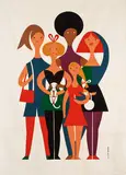 Girls (textile) by Alexander Girard, 1972, Cotton, sold Oct 2013